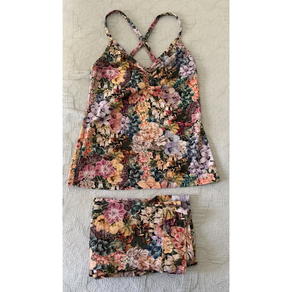 APC x Liberty‎ London Floral Activewear Yoga Jeanne Tank Bike Short Set Sz XS